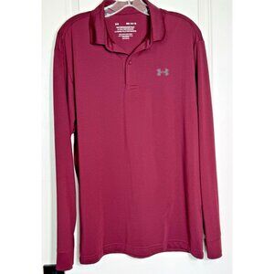 Under‎ Armour Men's M Loose Fit Heatgear Long Sleeve Performance Polo Burgundy